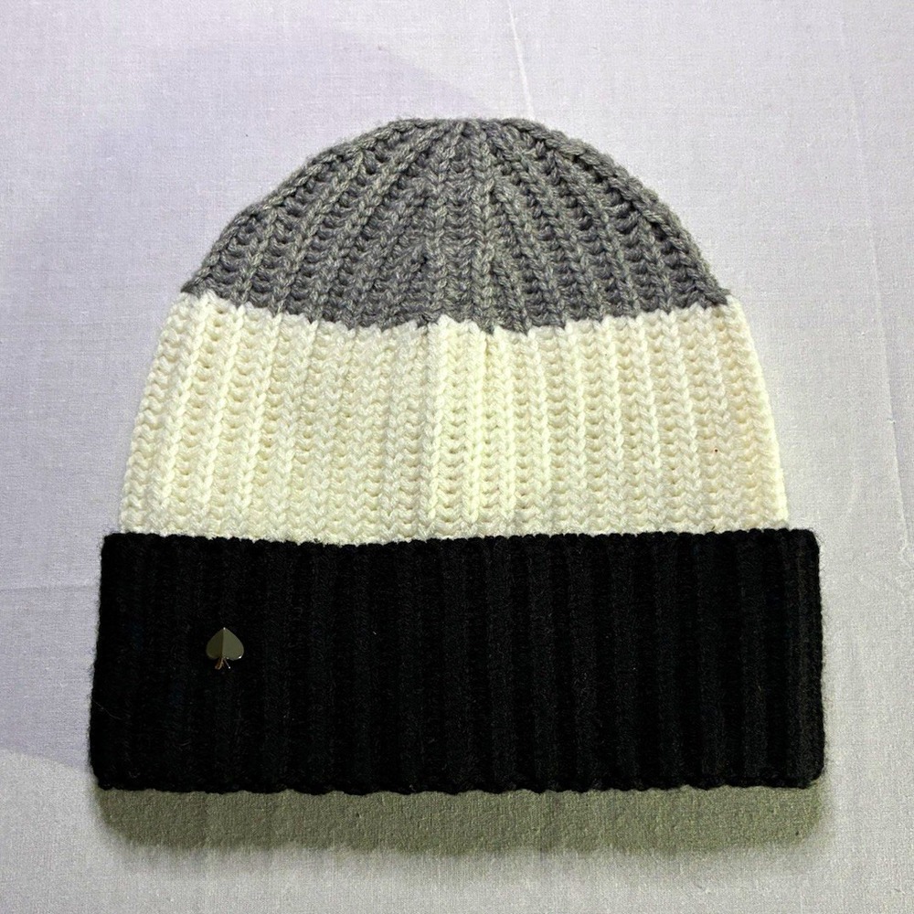 kate spade new york Women's Knit Colorblock Acrylic Wool Beanie Hat One Size